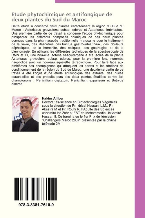Produktbild: Etude phytochimique et antifongique de deux plantes du Sud du Maroc