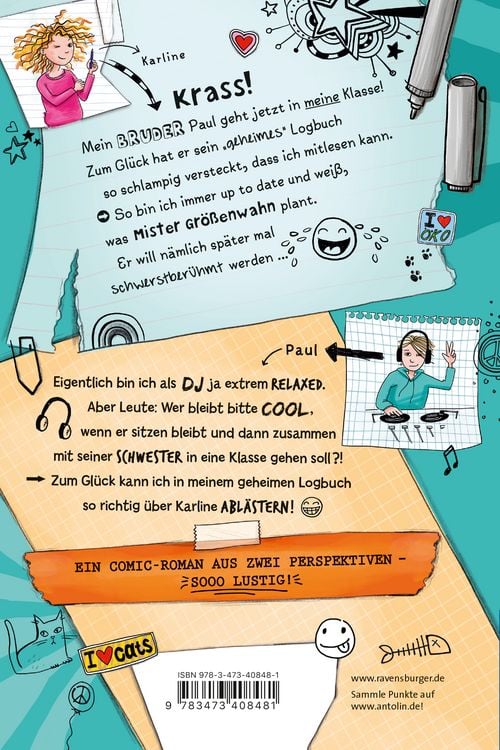 Produktbild: Das ungeheimste Tagebuch der Welt!, Band 1: Wie mein bescheuerter Bruder Klassen