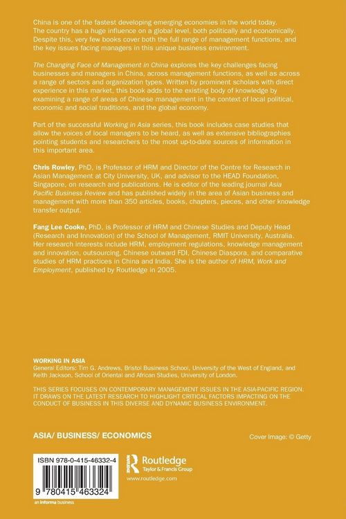 Produktbild: The Changing Face of Management in China
