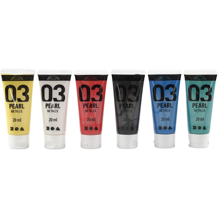 Produktbild: Creativ Company Acrylfarbe Metallic, Metallic, Standard-Farben, 6x20 ml