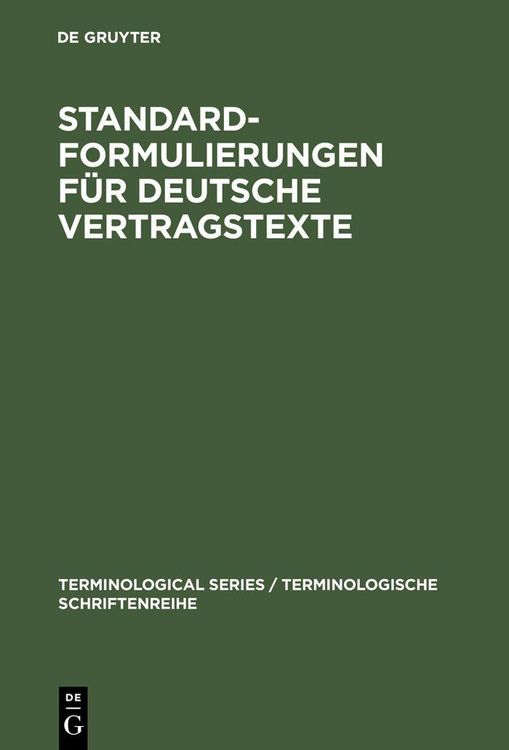 Produktbild: Standardformulierungen f&uuml;r deutsche Vertragstexte
