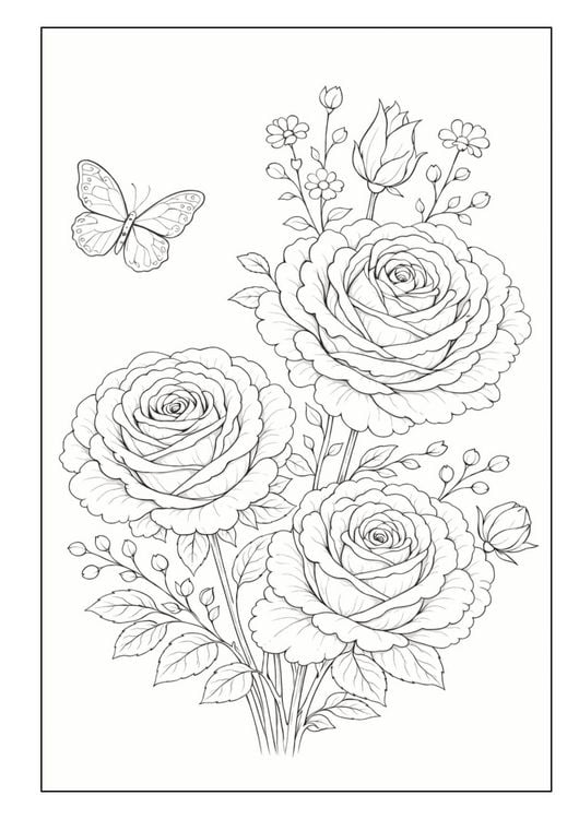 Produktbild: Blumen Malbuch f&uuml;r Erwachsene mit 50 sch&ouml;nen Ausmalmotiven