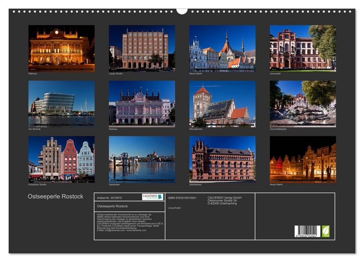 Produktbild: Ostseeperle Rostock (Wandkalender 2026 DIN A2 quer), CALVENDO Monatskalender