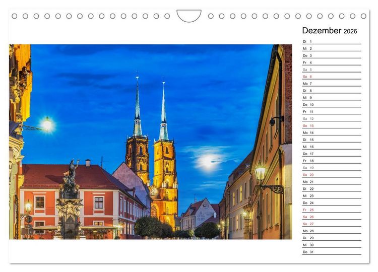 Produktbild: Breslau &ndash; Zeit f&uuml;r Entdeckungen (Wandkalender 2026 DIN A4 quer), CALVENDO Monatskalender
