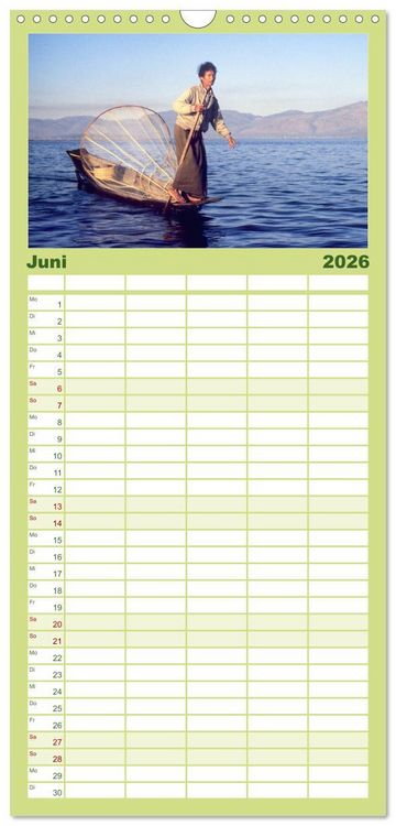 Produktbild: Familienplaner 2026 - Myanmar Land der Tempel und Pagoden mit 5 Spalten (Wandkalender, 21 x 45 cm) CALVENDO