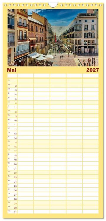 Produktbild: Familienplaner 2027 - Malaga Highlights der Stadt an der Costa del Sol mit 5 Spalten (Wandkalender, 21 x 45 cm) CALVENDO