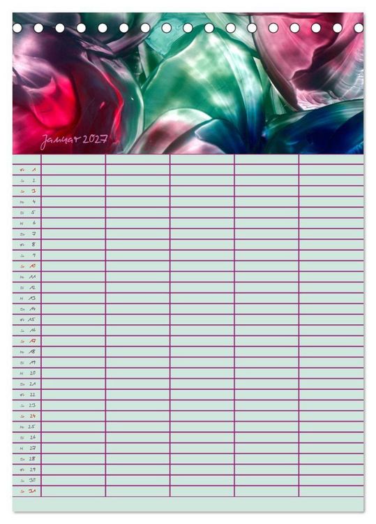 Produktbild: Bl&uuml;tenzauber - Familienplaner 2027 (Tischkalender 2027 DIN A5 hoch), CALVENDO Monatskalender