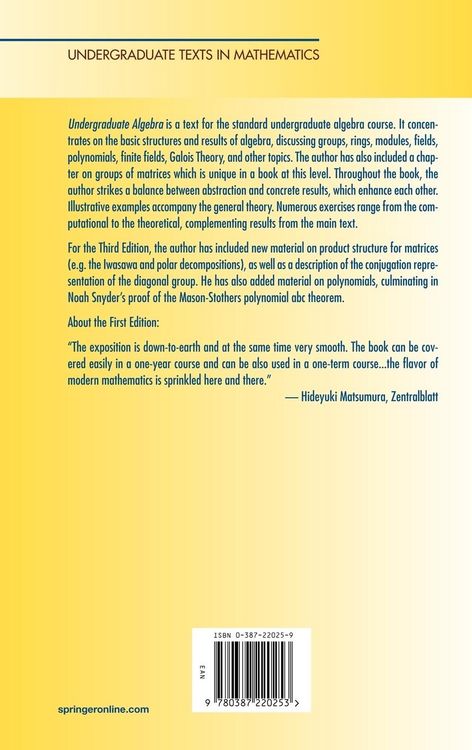 Produktbild: Undergraduate Algebra