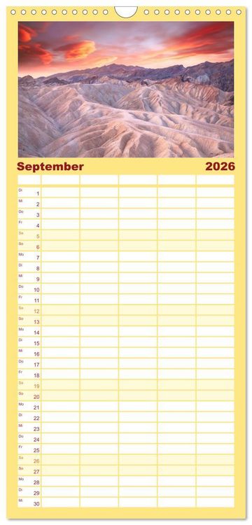 Produktbild: Familienplaner 2026 - USA Der wunderbare S&uuml;dwesten mit 5 Spalten (Wandkalender, 21 x 45 cm) CALVENDO