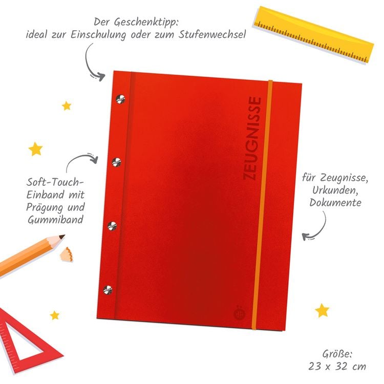 Produktbild: Tr&ouml;tsch Zeugnismappe A4 mit Buchschrauben rot