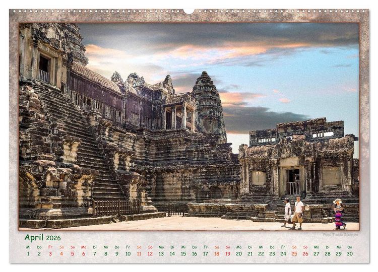 Produktbild: Kambodscha, Angkor Thom, Angkor Wat und Bayon (Wandkalender 2026 DIN A2 quer), CALVENDO Monatskalender