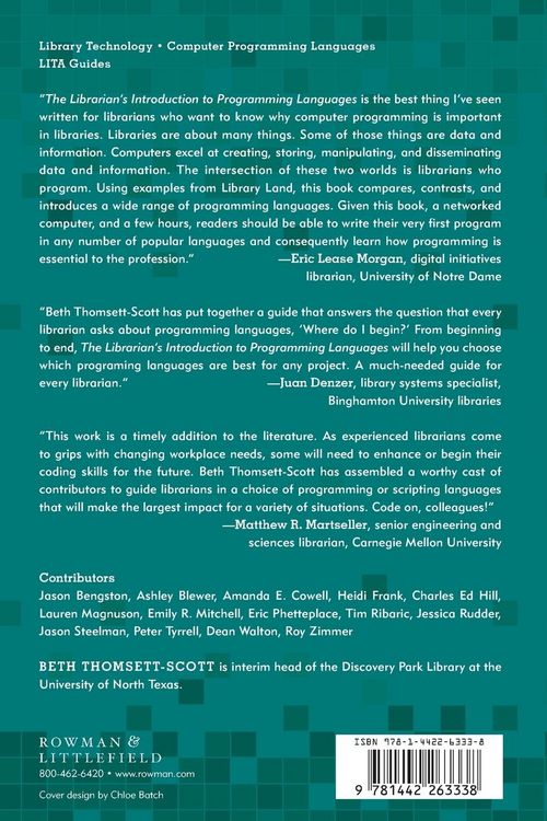 Produktbild: Librarian's Introduction to Programming Languages