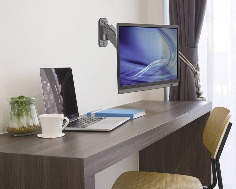 Produktbild: Manhattan Monitor-Wandhalterung 461603 1 Display(s) 43,2 cm (17") - 81,3 cm (32") Schwarz Drehbar, H&ouml;henverstellbar, Neigbar, Schwenkbar, Rotierbar