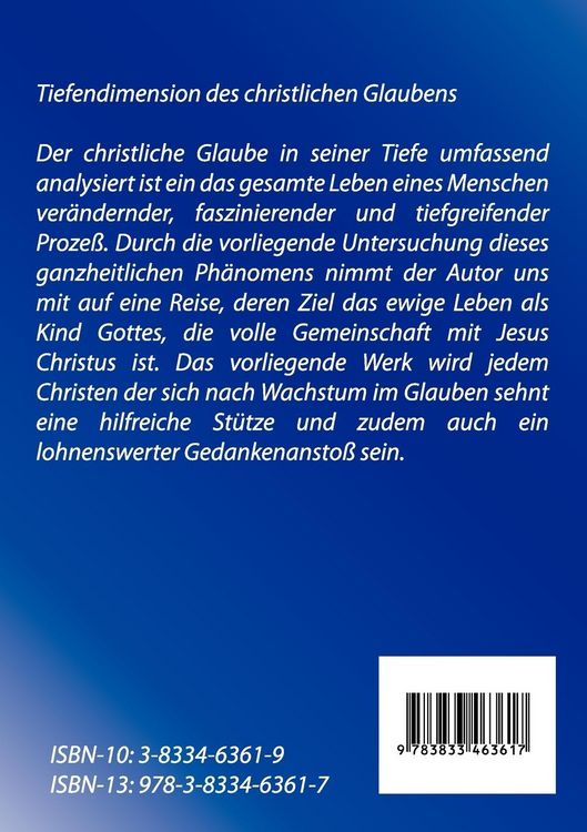 Produktbild: Tiefendimension des christlichen Glaubens