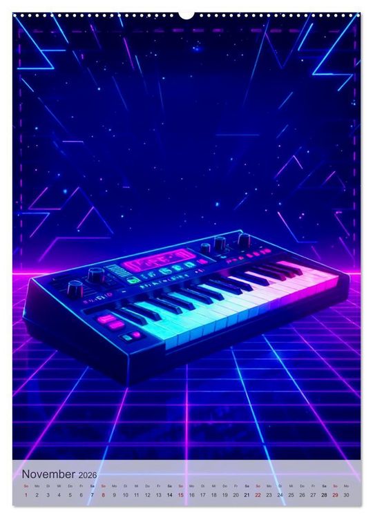 Produktbild: Back to the Eighties - Electric Neon Nights (hochwertiger Premium Wandkalender 2026 DIN A2 hoch), Kunstdruck in Hochglanz