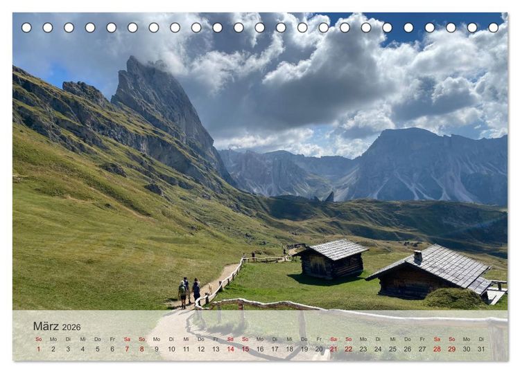 Produktbild: Alpenauszeit - Die Bergh&uuml;tten unserer Alpen (Tischkalender 2026 DIN A5 quer), CALVENDO Monatskalender