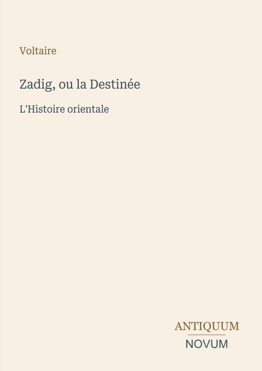 Produktbild: Zadig, ou la Destin&eacute;e