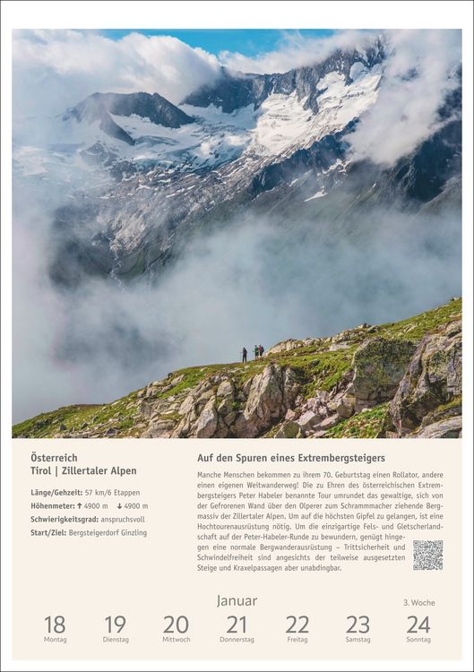 Produktbild: Wanderlust Wochen-Kulturkalender 2027 - 53 Touren von der K&uuml;ste bis zu den Alpen