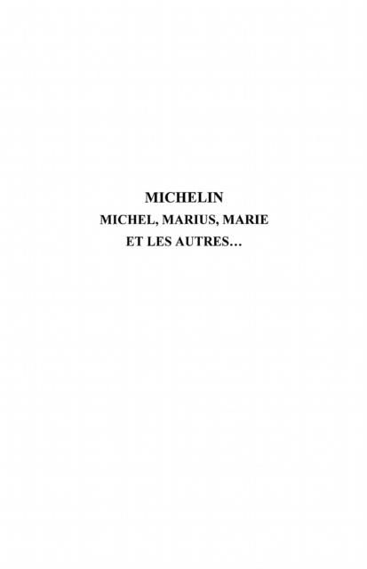 Produktbild: Michelin Michel,Marius,Marie &les autre