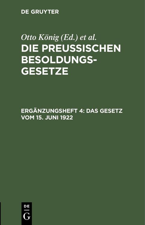 Produktbild: Das Gesetz vom 15. Juni 1922