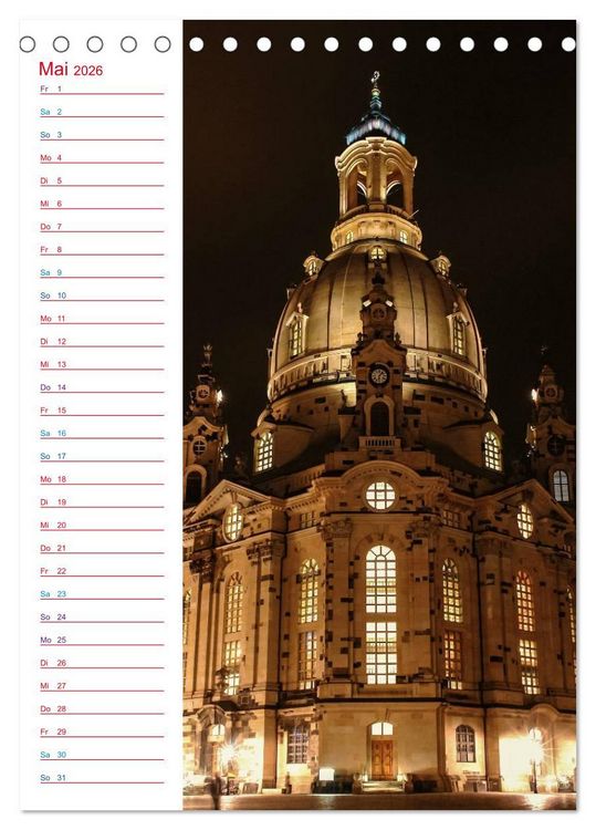 Produktbild: Frauenkirche Dresden (Tischkalender 2026 DIN A5 hoch), CALVENDO Monatskalender