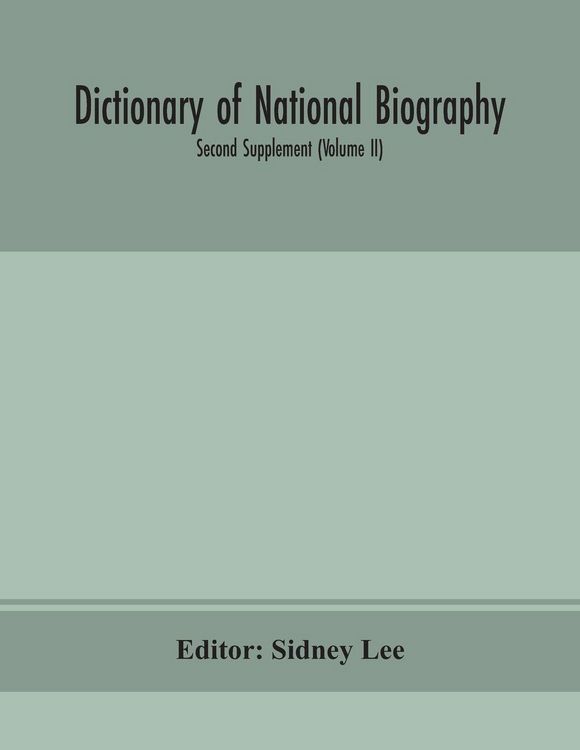 Produktbild: Dictionary Of National Biography. Second Supplement (Volume Ii)