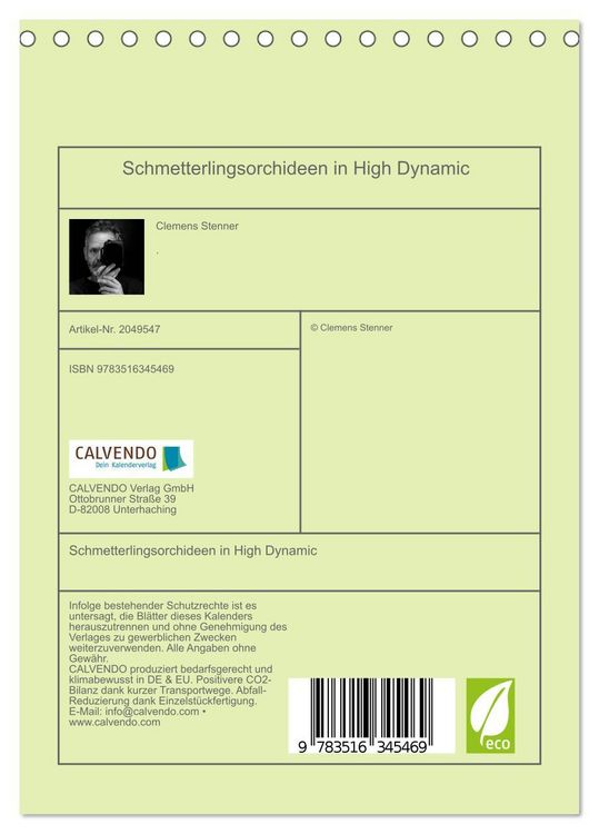 Produktbild: Schmetterlingsorchideen in High Dynamic (Tischkalender 2026 DIN A5 hoch), CALVENDO Monatskalender