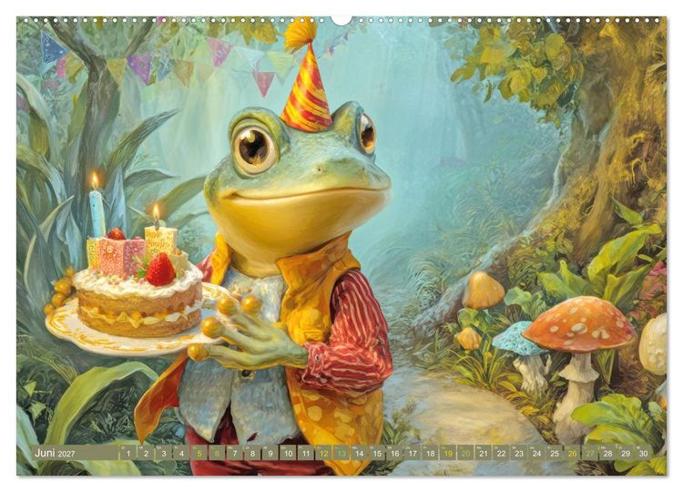 Produktbild: M&auml;rchenhafte charmante Fr&ouml;sche - Fantasiewerke (hochwertiger Premium Wandkalender 2027 DIN A2 quer), Kunstdruck in Hochglanz