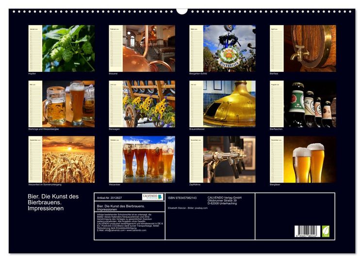 Produktbild: Bier. Die Kunst des Bierbrauens. Impressionen (Wandkalender 2026 DIN A2 quer), CALVENDO Monatskalender