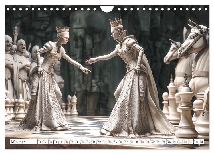 Produktbild: Schach &ndash; Wenn Schachfiguren Charakter zeigen (Wandkalender 2027 DIN A4 quer), CALVENDO Monatskalender