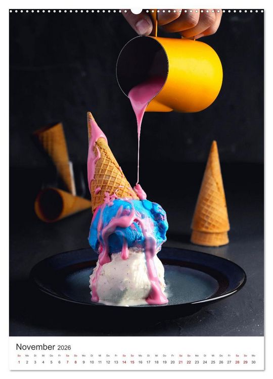 Produktbild: Leckeres Eis - Dieser Art l&auml;sst Herzen schmelzen. (hochwertiger Premium Wandkalender 2026 DIN A2 hoch), Kunstdruck in Hochglanz