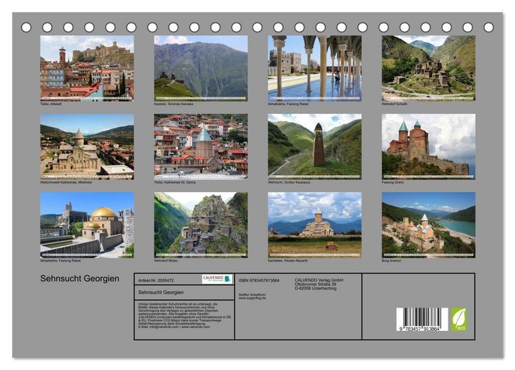 Produktbild: Sehnsucht Georgien (Tischkalender 2026 DIN A5 quer), CALVENDO Monatskalender