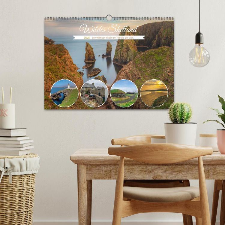 Produktbild: Wildes Shetland, die Wikinger-Inseln am Rande der Welt. (Wandkalender 2026 DIN A3 quer), CALVENDO Monatskalender