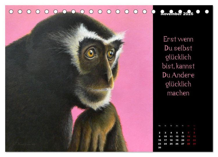 Produktbild: Die Botschaft der Krafttiere (Tischkalender 2026 DIN A5 quer), CALVENDO Monatskalender