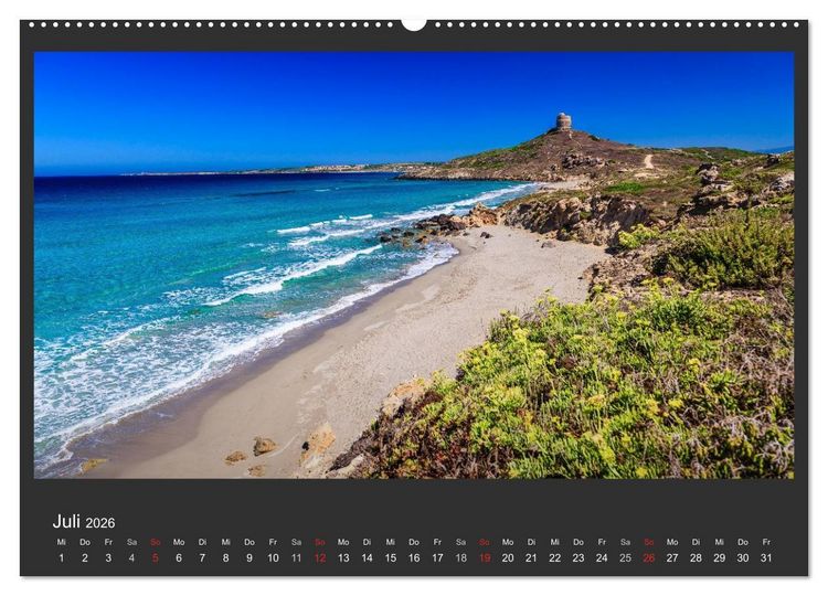 Produktbild: Sardinien - Traumstr&auml;nde am Mittelmeer (hochwertiger Premium Wandkalender 2026 DIN A2 quer), Kunstdruck in Hochglanz
