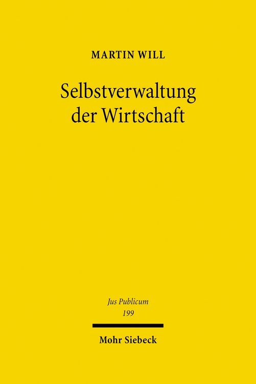 Produktbild: Selbstverwaltung der Wirtschaft