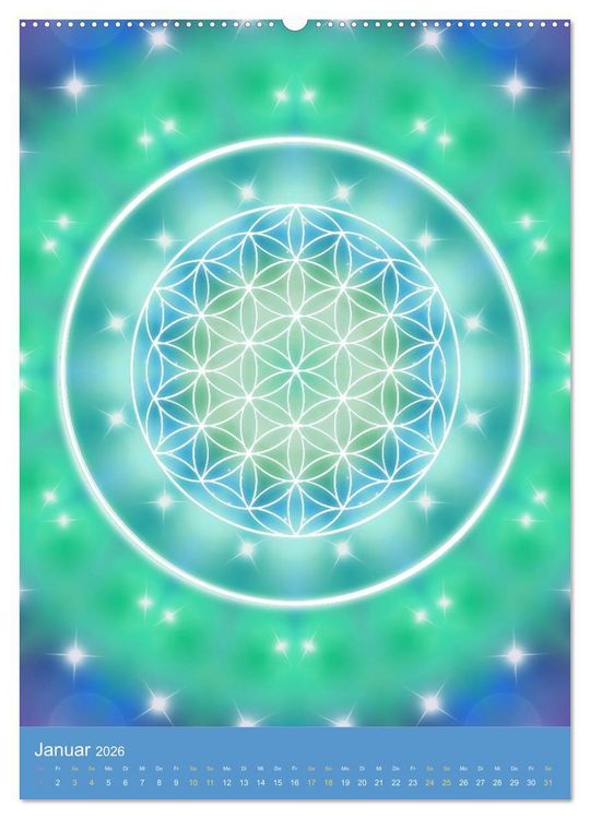 Produktbild: Blume des Lebens - Harmonie durch Symbolkraft (Wandkalender 2026 DIN A2 hoch), CALVENDO Monatskalender