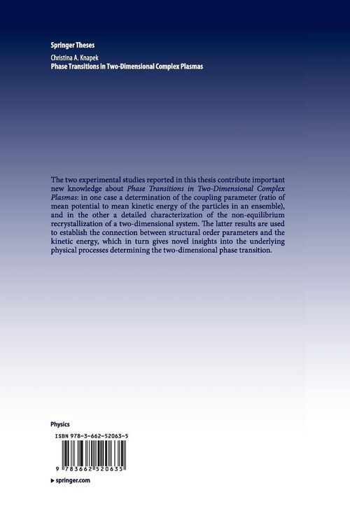 Produktbild: Phase Transitions in Two-Dimensional Complex Plasmas
