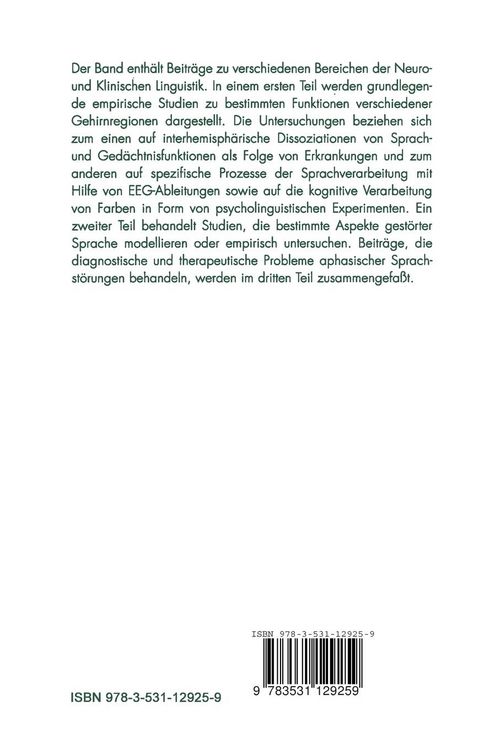 Produktbild: Studien zur Klinischen Linguistik