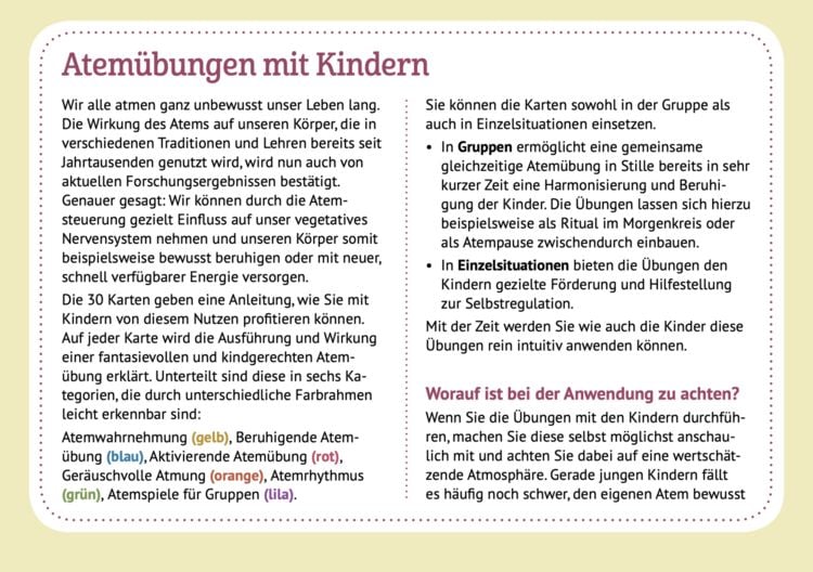 Produktbild: 30 Atem&uuml;bungen f&uuml;rs Kinderyoga