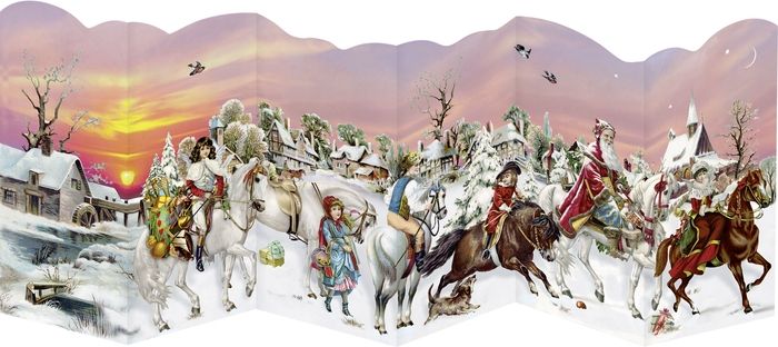 Produktbild: Mini-Adventskalender-Sortiment - Nostalgische Leporello-Karten