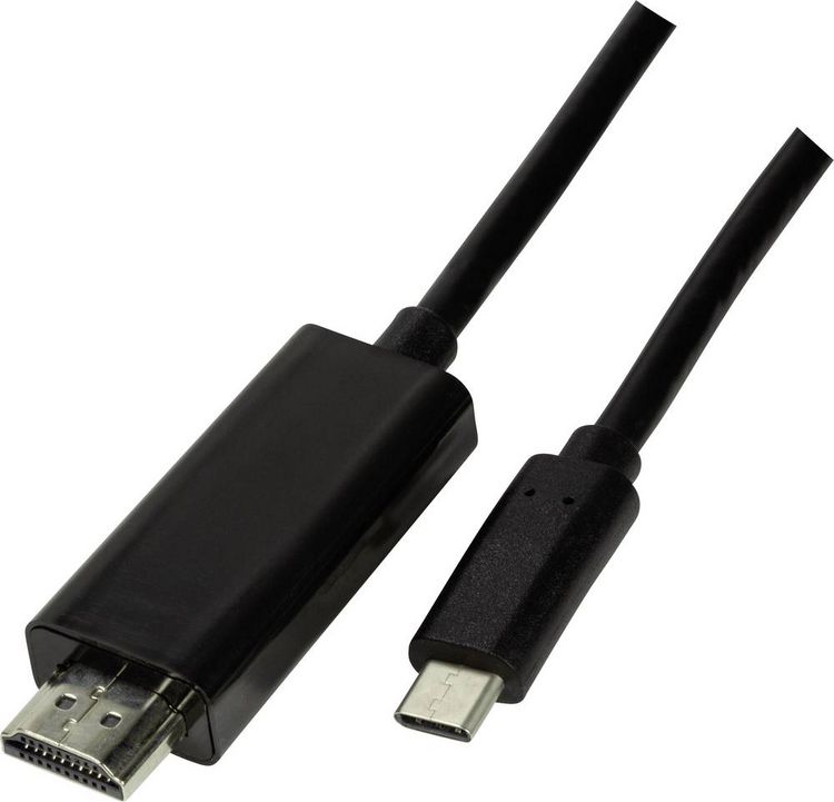 Produktbild: LogiLink USB-C&reg; / HDMI Adapterkabel USB-C&reg; Stecker, HDMI-A Stecker 3.00 m Schwarz UA0330 USB-C&reg;-Displaykabel