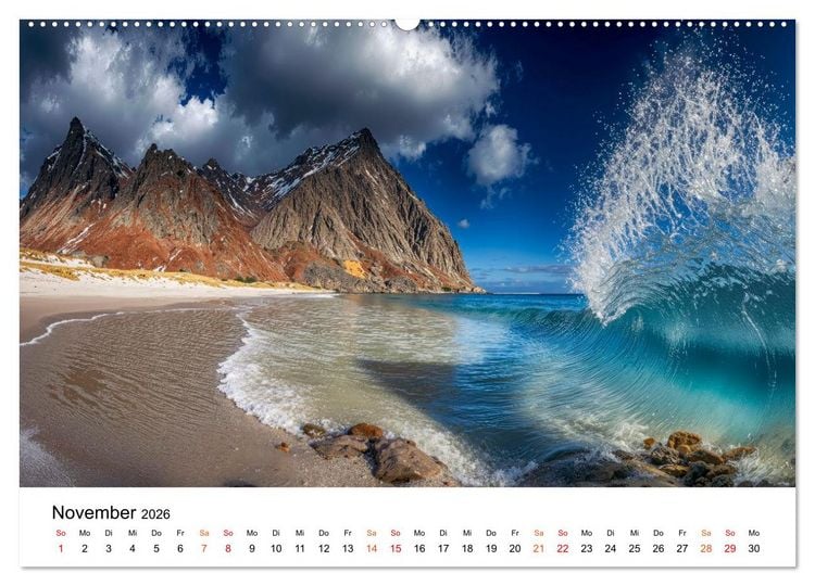 Produktbild: Lofoten - Arktische Tr&auml;ume (hochwertiger Premium Wandkalender 2026 DIN A2 quer), Kunstdruck in Hochglanz