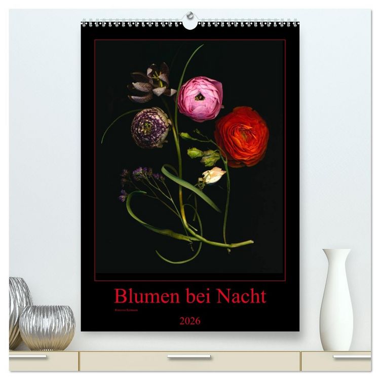 Produktbild: Blumen bei Nacht (hochwertiger Premium Wandkalender 2026 DIN A2 hoch), Kunstdruck in Hochglanz