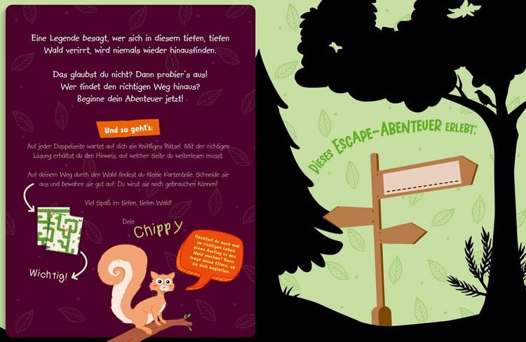 Produktbild: Abenteuer Escape. Ein R&auml;tselheft. Tiefer, tiefer Wald - Wer findet aus dem Wald hinaus?
