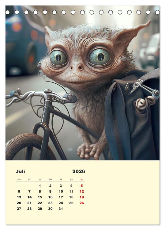 Produktbild: Kleine Gangster. Lustige Monster im Alltag (Tischkalender 2026 DIN A5 hoch), CALVENDO Monatskalender