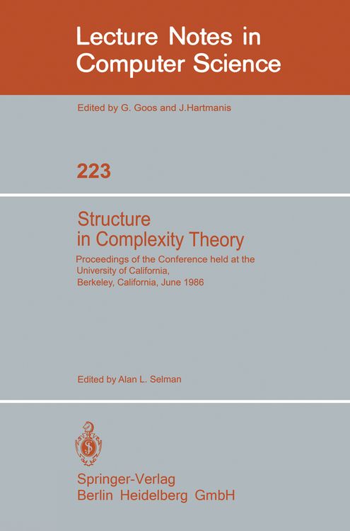 Produktbild: Structure in Complexity Theory