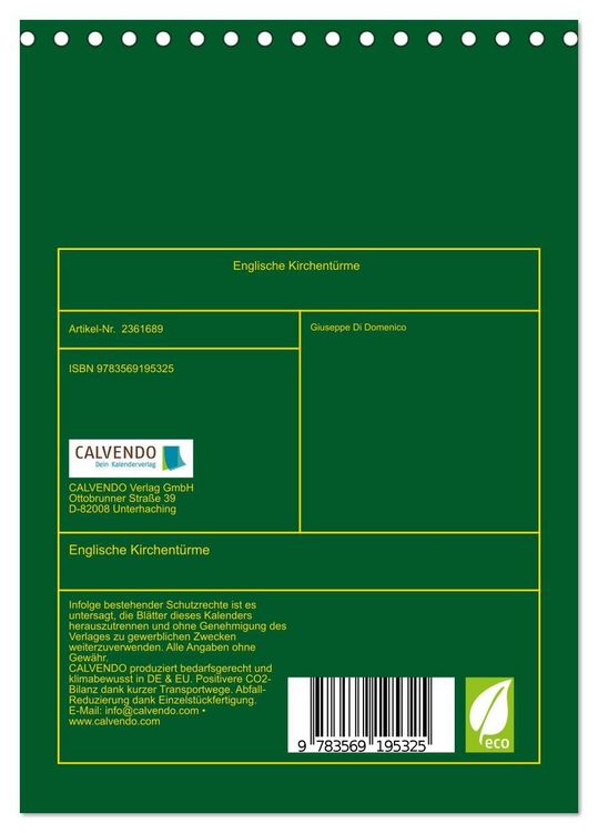 Produktbild: Englische Kirchent&uuml;rme (Tischkalender 2027 DIN A5 hoch), CALVENDO Monatskalender