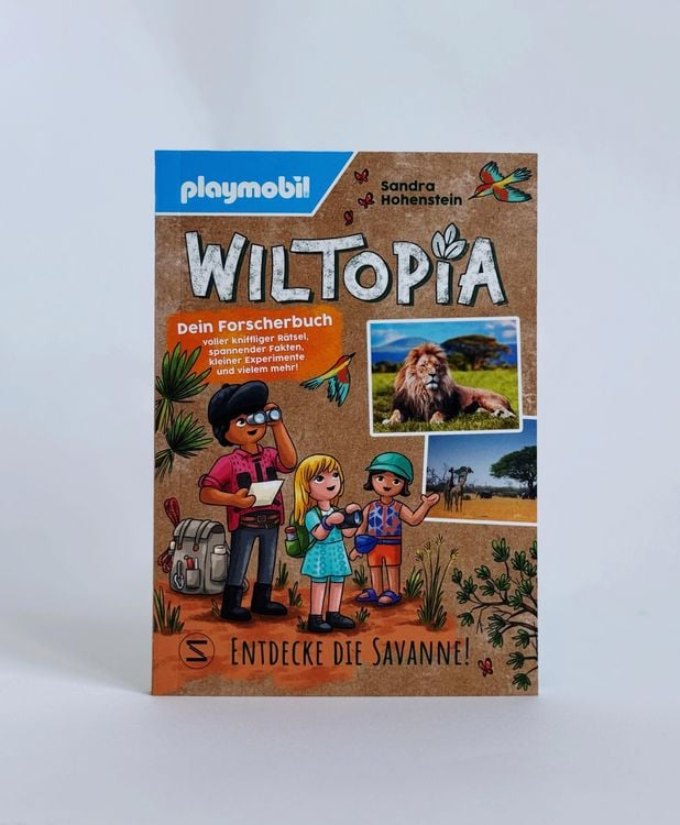 Produktbild: PLAYMOBIL Wiltopia. Entdecke die Savanne! Dein Forscherbuch voller kniffliger Rätsel, spannender Fakten, kleiner Experimente und vielem mehr!