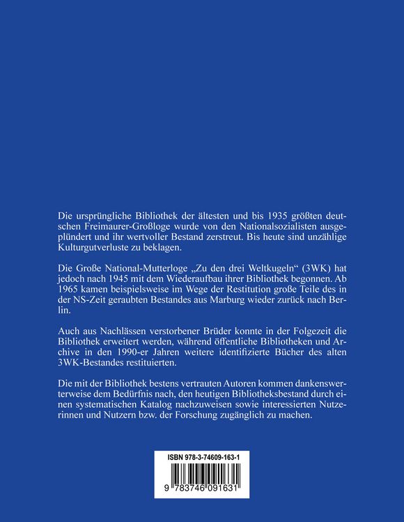 Produktbild: Katalog der Bibliothek der Gro&szlig;en National-Mutterloge "Zu den drei Weltkugeln"